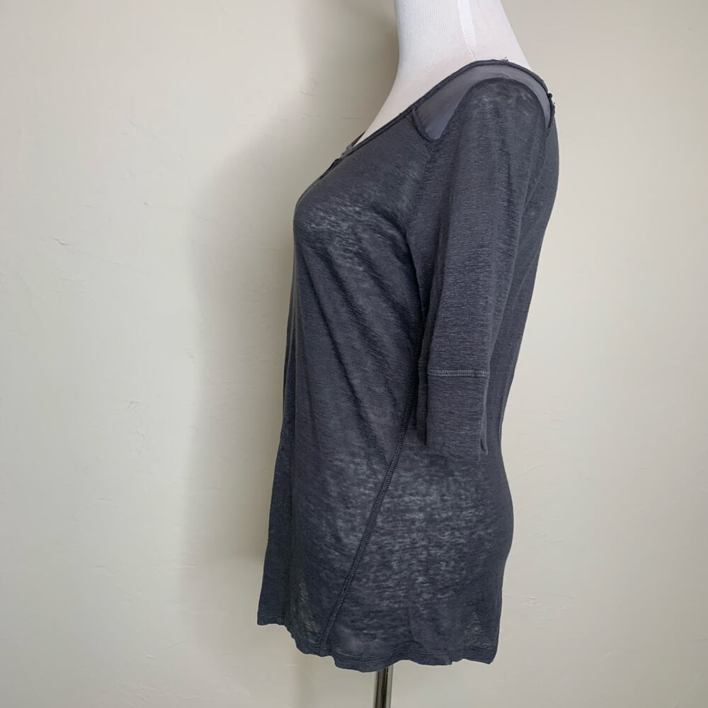Banana Republic Gray Linen Silk Natural Fibers T Shirt Sz Small Minimalism - Picture 4 of 12